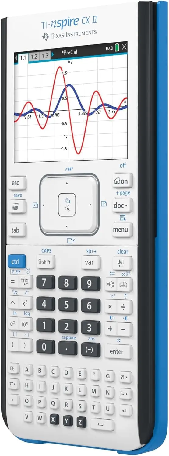 Calculatrice graphique avec logiciel étudiant, Texas Instruments, TI-Nspire CX II, document CAS, PC, Mac