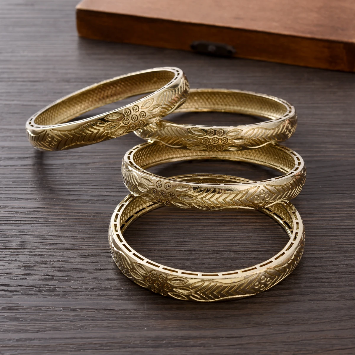 Hot 65MM 9K Golden Color Bracelet Women Girls Dubai Bangles African Arabic Wedding Jewelry #235