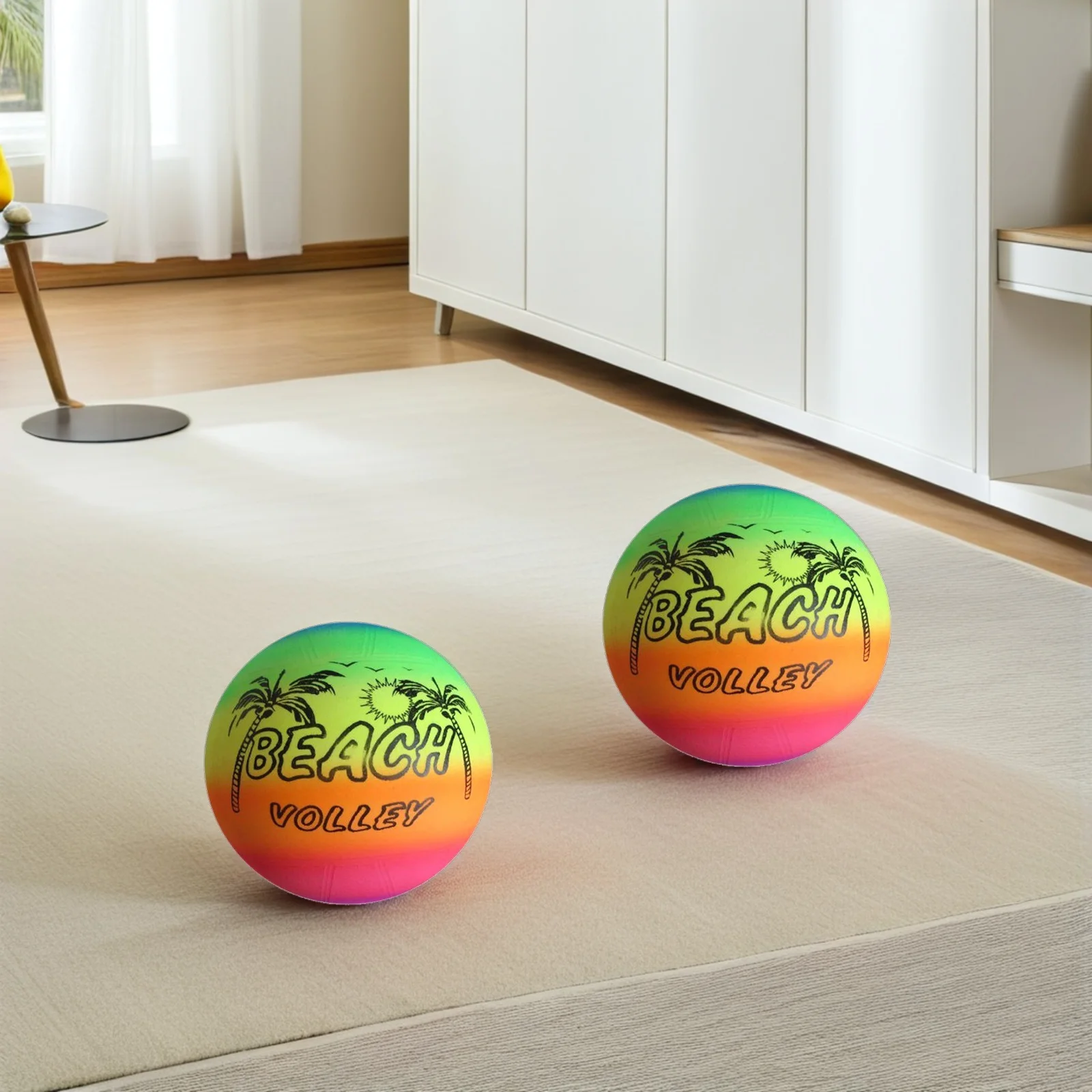 

Rainbow Ball Bright Color Grip Surface Improve Coordination Outdoor Indoor Sports Play Ball for Kids Kickball Handball