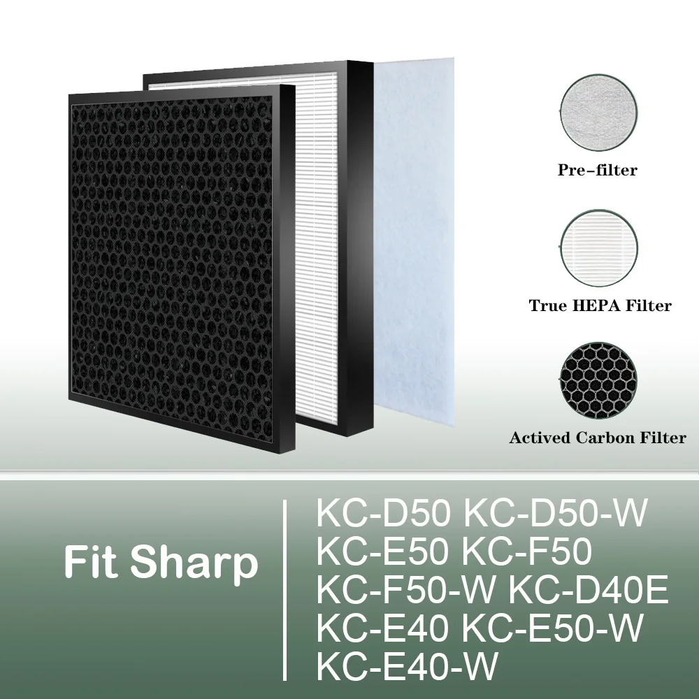 Sharp Air Purifier Parts KC-D50 KC-D50-W KC-E50 KC-F50 KC-F50-W KC-D40E KC-E40 KC-E50-W KC-E40-W Hepa Filter Activated Carbon