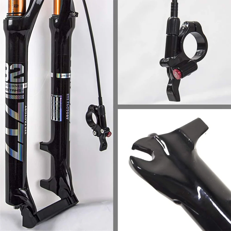 ZTZ MTB Fork Mountain Bike Suspension Fork,26/27.5/29 inch Air Fork Suspension Gas Fork 100mm Travel Straight Tube