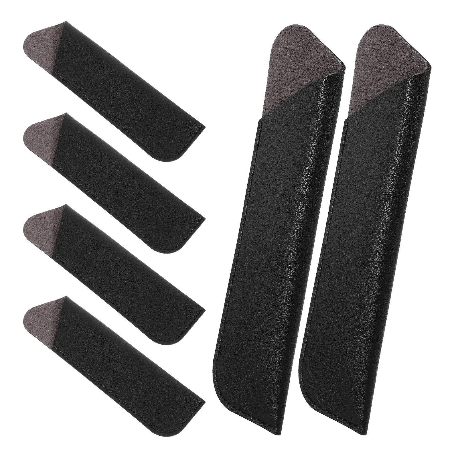 

6pcs Pen Bags Packaging Ballpoint Fountain Pens PU Protective Sleeves Anti Wear Office Home Use