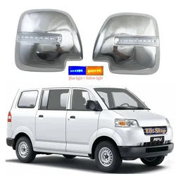 2pcs Car ABS Chrome Rearview Accessories Plated Trim For Suzuki APV Van Arena GX 2005 2006 2007 2008 Door Mirror Cover With LED