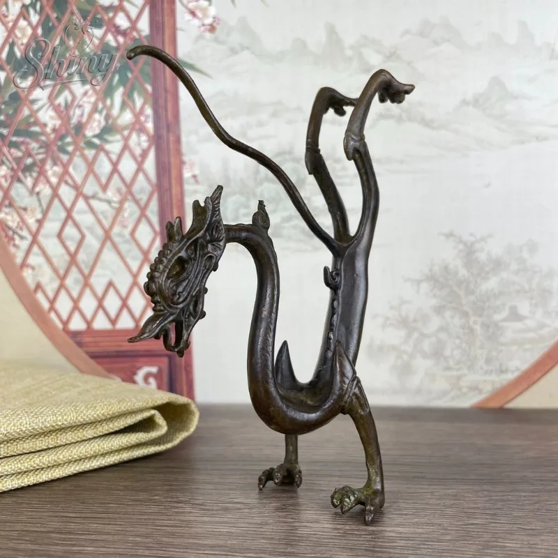 

Antique-Style Standing Dragon Ornament Home Office & Living Room Decor Desk Ornament Chinese Zodiac Dragon Collectible