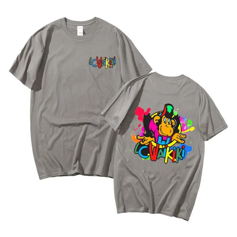 Lc Waikiki Affe Grafik Druck T-shirt Sommer Lustige Männer frauen Cartoon Affen Kurzarm T Shirts Männlich 100% Baumwolle t-shirt – Detail 4