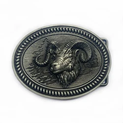 WesBuck Brand Cool Big Goat Metal Vintage Belt Buckle Handmade Homemade Accessories Waistband DIY Western Cowboy Rock Style