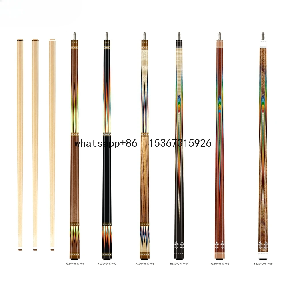2 pcs laminated maple shaft handmade inlay billliard carom cue