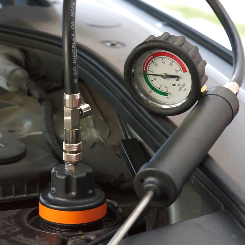 Podofo 28-teiliges Auto-Kühlsystem-Druckprüfgerät Vakuum-Nachfüllwerkzeug-Set Vakuum-Nachfüll-/Lecksuch-Kit für VW JEEP – Detail 2