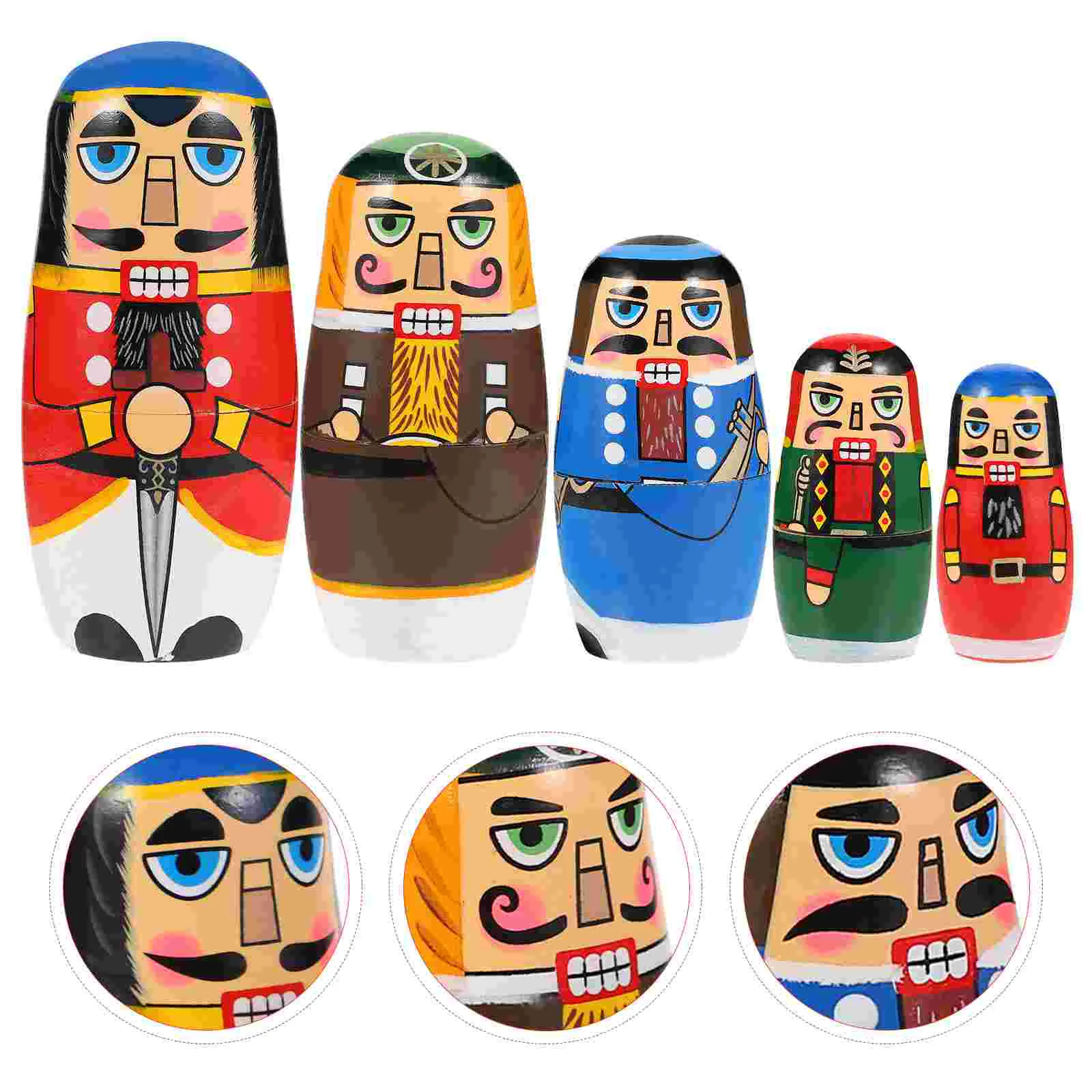 

Matryoshka Toy Creative Hand Painted Russian Dolls Puzzle Wood Nutcracker Nesting Child