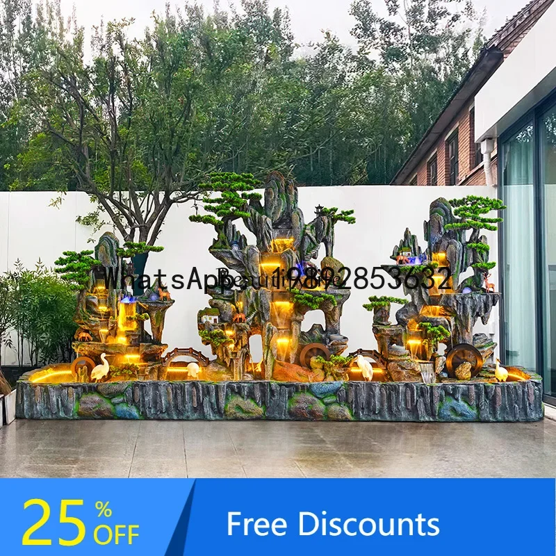 AB  parts and aessories*Large rockery flowing water fish pond floor ornament lucky feng shui wheel fountain garden decoration