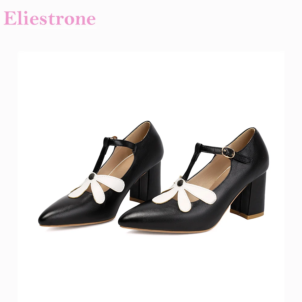 

Женские туфли-лодочки Мэри Джейн 2026 года, черные, двухцветные, на высоком квадратном каблуке, большие размеры 10, 46, 48, для свиданий