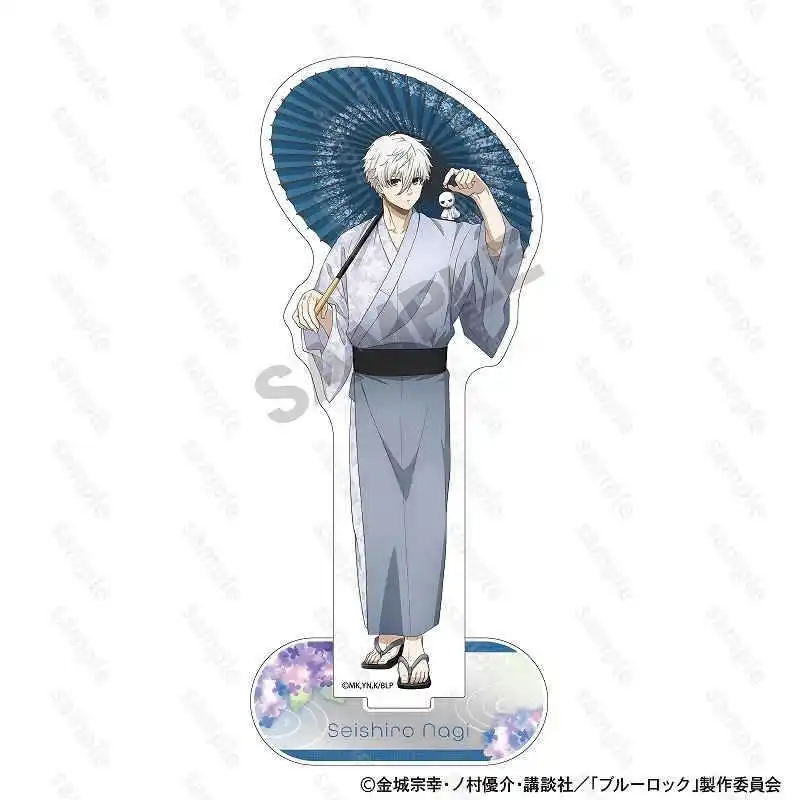 JX TOY Anime BLUE LOCK May Rain Acrylic Stand Rin Figure Kimono Statue  Hyoma Chigiri Figur Umbrella Reo Mikage Desk Ornaments