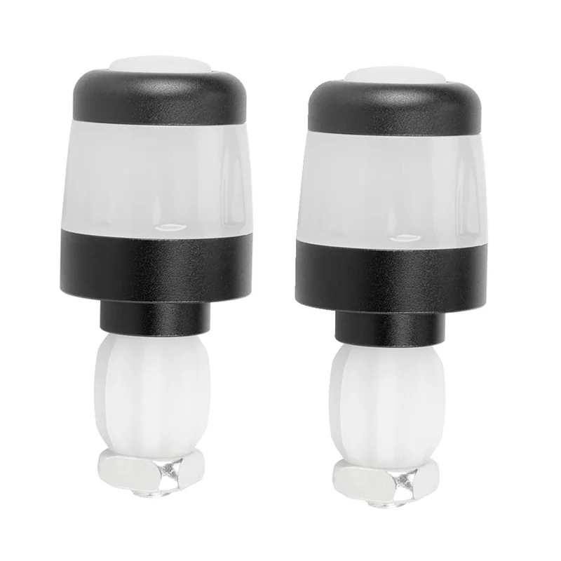 2Pcs Electric Scooter Handlebar Lights LED Warning Light Handlebar End Plugs Waterproof Turn Signal Lights Black+White