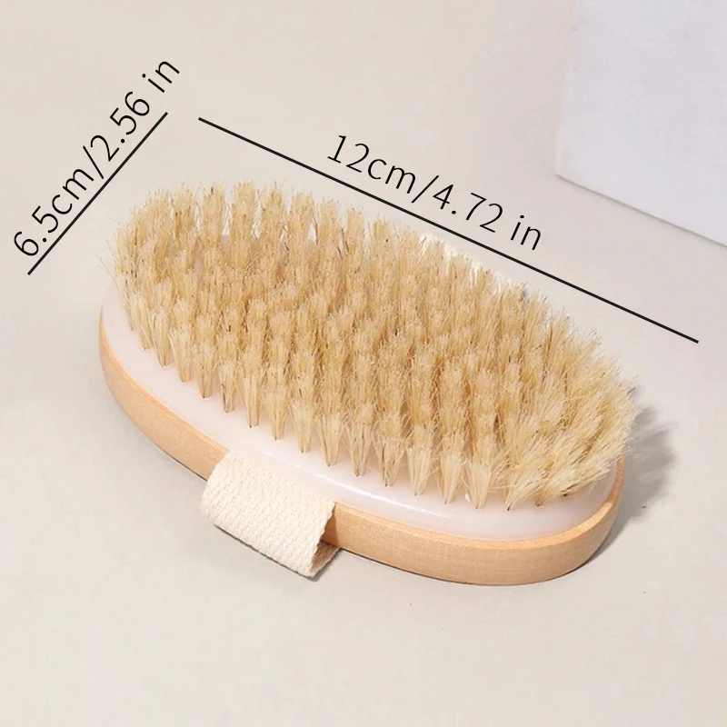 Körperbürste für nasse und trockene Haut, natürliche Schweineborsten, Peeling für trockene Haut, Körpermassage, Reinigung, SPA-Werkzeug für Cellulite, Lymphdrainage – Detail 7