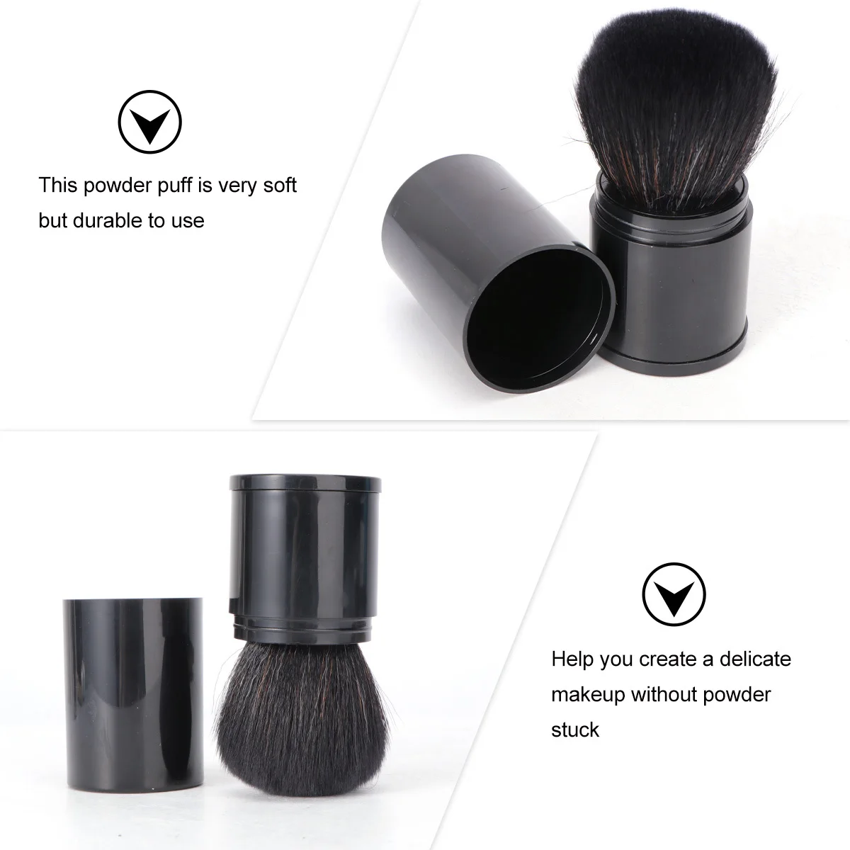 

Makeup Powder Puff Black Reusable Washable Flexible Face Powder Applicators Supplies For Even Application