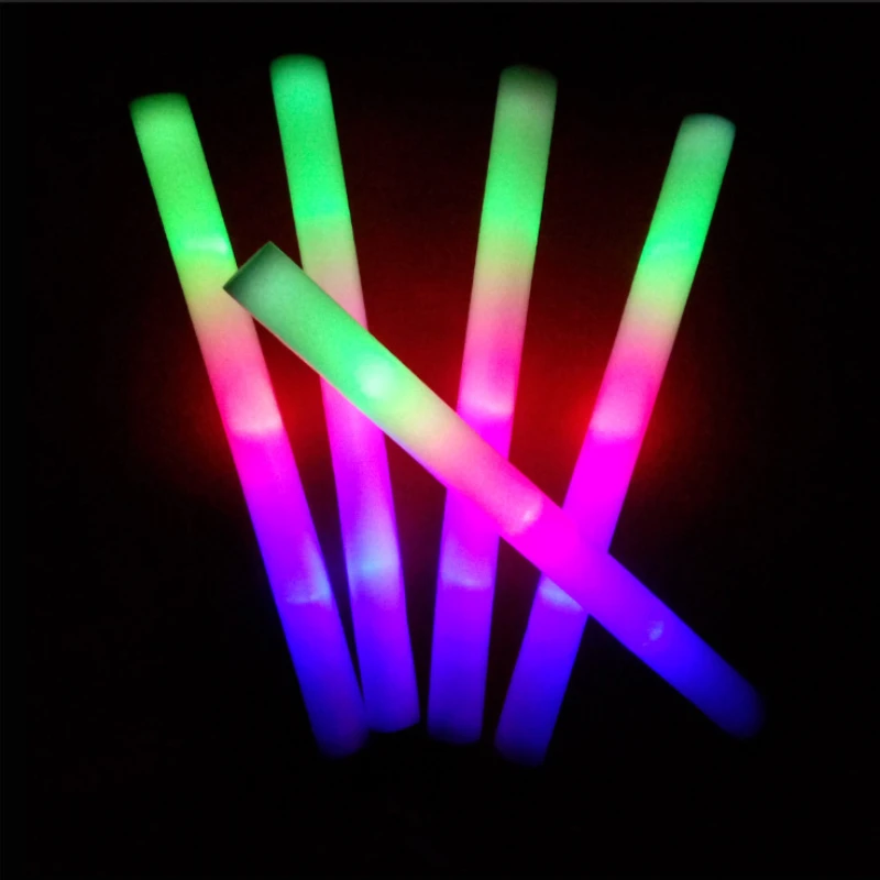 1/2/5Pcs Glow Foam Sticks Light Up Wedding Sticks Luminous Glow Wands Cheer Tube in The Dark Party Supplies Flashing Sticks