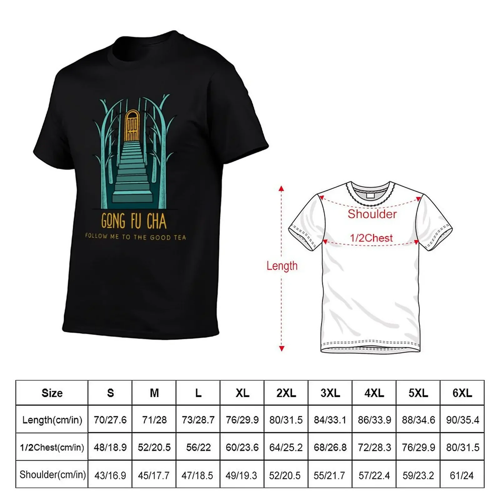 Gong Fu Cha - Follow Me To The Good Tea T-Shirt korean fashion plus size clothes quick-drying plain mens graphic t-shirts pack