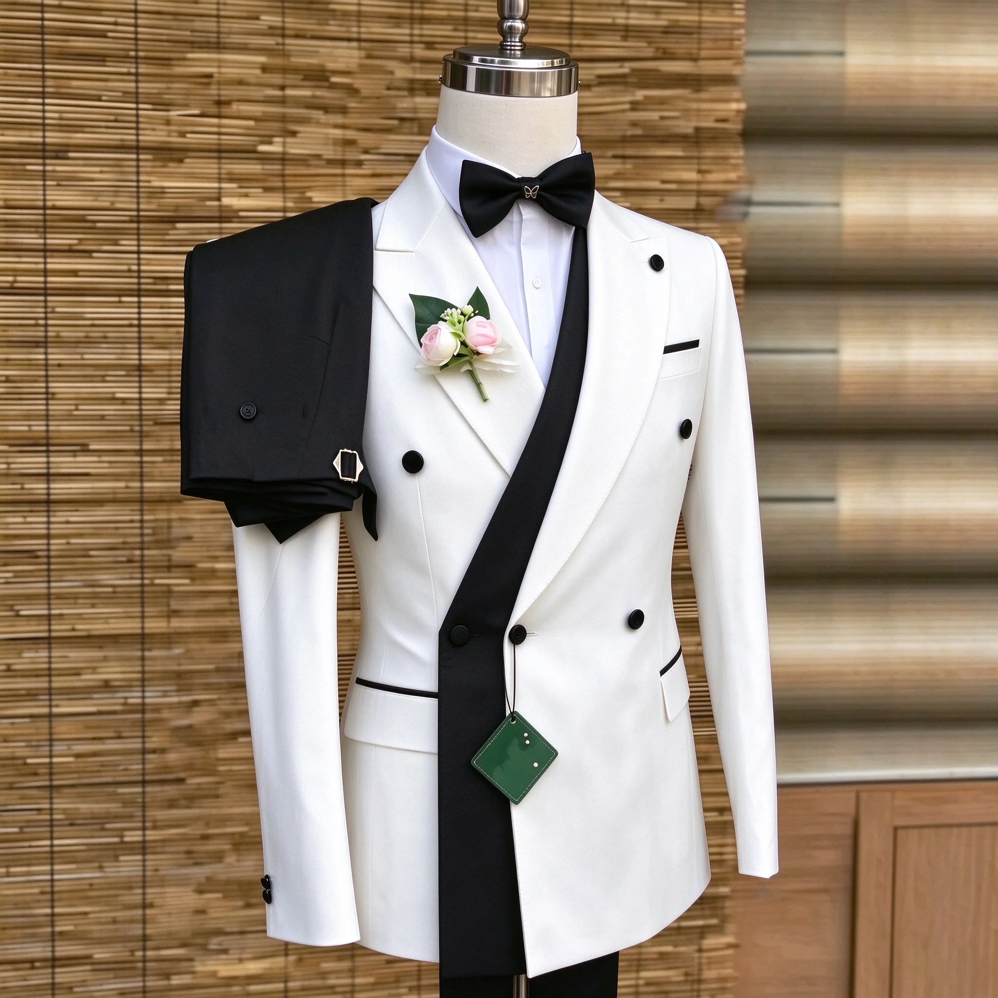Suits for Men Double Breasted Wedding Groom Formal Business Blazer with Pants Male Suits Tuxedo Custom 2 Pieces Suit Jackets