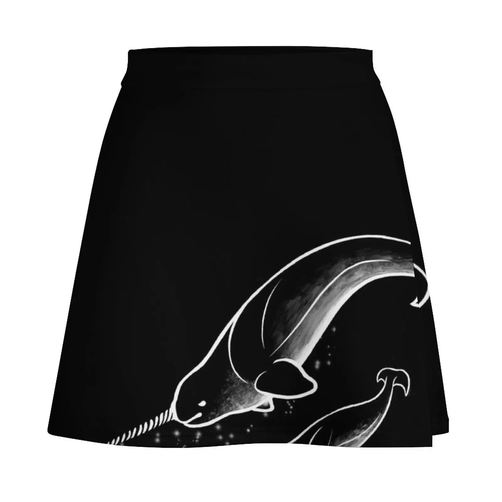 Mini saia mágica Narwhals para mulher, roupas elegantes, saias curtas, verão