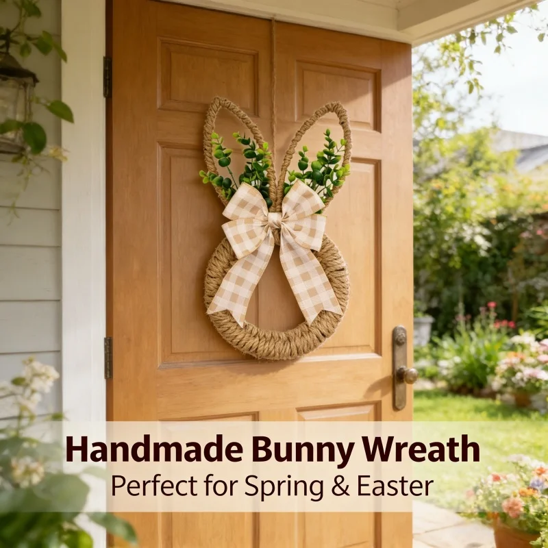 

Гирлянда с пасхальным кроликом для украшения входной двери, декор для дома и стен, очень подходит для пасхальных и весенних праздников.