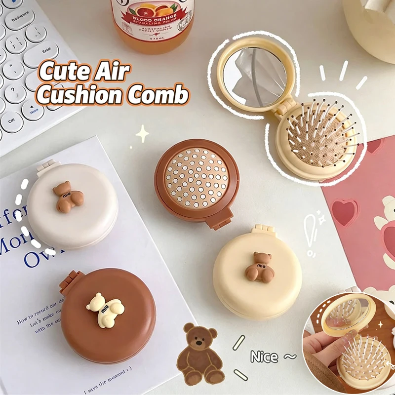 

Mini Portable Folding Travel Hair Brush with Mirror for Women Lightweight Plastic Dual Fold Design for Outdoor Use Hand Washable