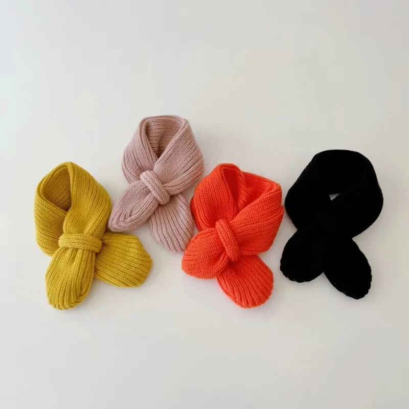 

Soft Knitted Kids Scarf Winter Warm Infant Toddler Neck Warm Fashion Children Girl Boy Scarves Baby Bib Solid Color Neckerchief