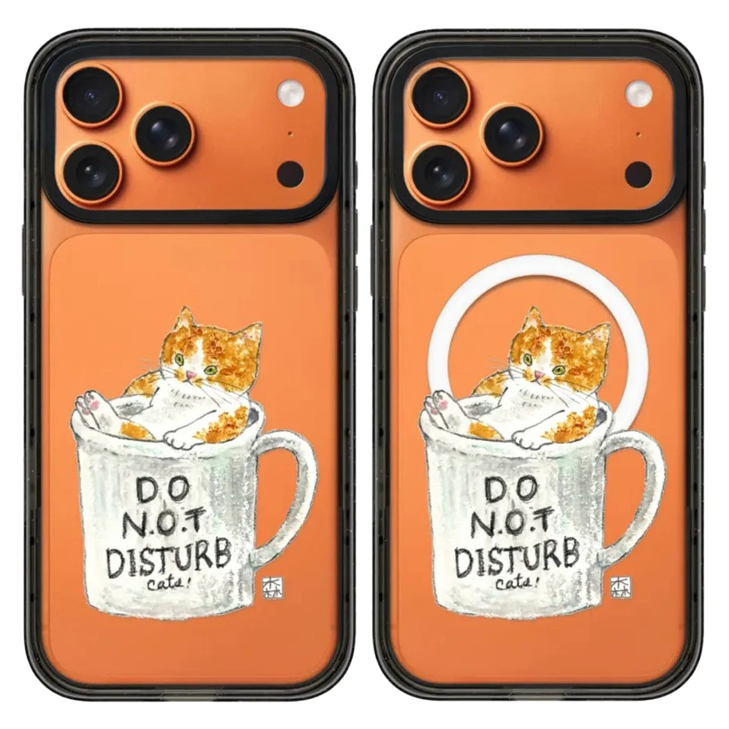 

cat cup Acrylic Black Border Magnetic Case: Compatible with IPhone 17 16 15 14 13 12 Pro Max 17 Air