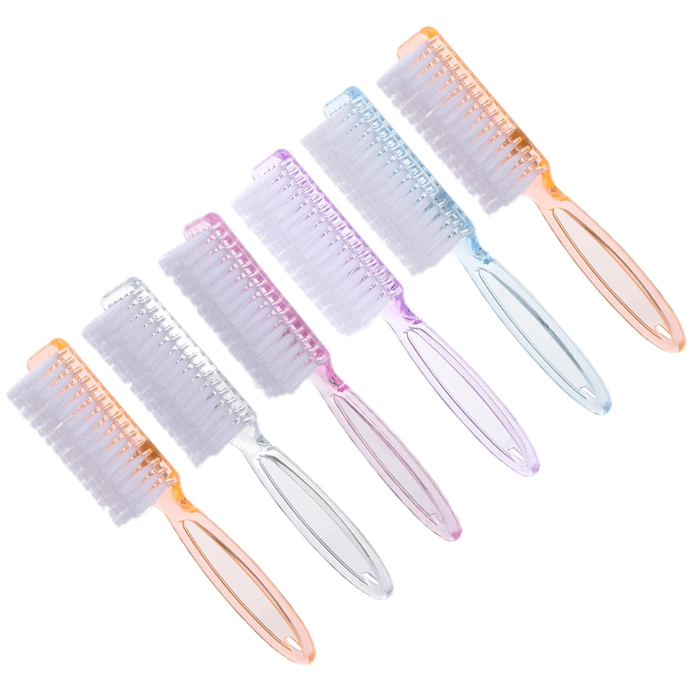 

6pcs Nail Brush Set Duster Brushes for Cleaning Nails Scrub Fingernails Manicure Dusting Premium Materials Practical Long Handle