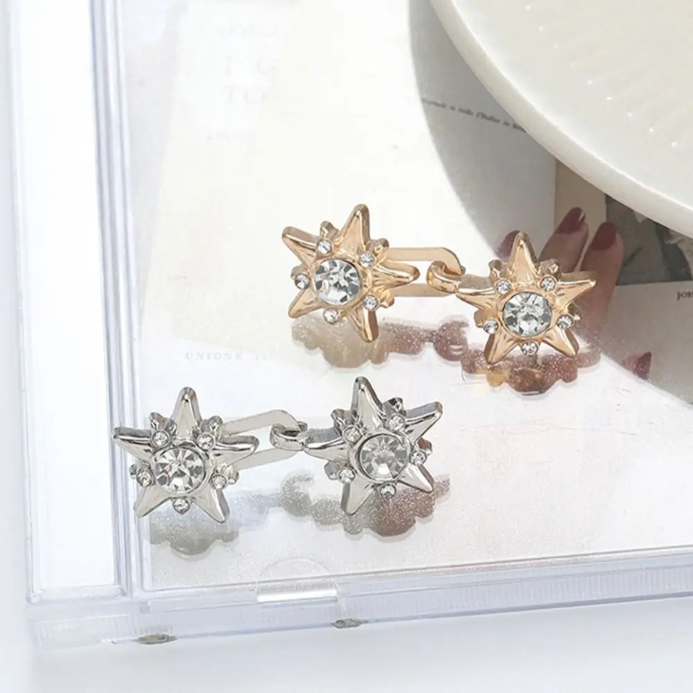 Crystal Star Pants Button Tightener Button Clasps Waist Buckle Jean Fit Tighten Buckles Silver Adjustable