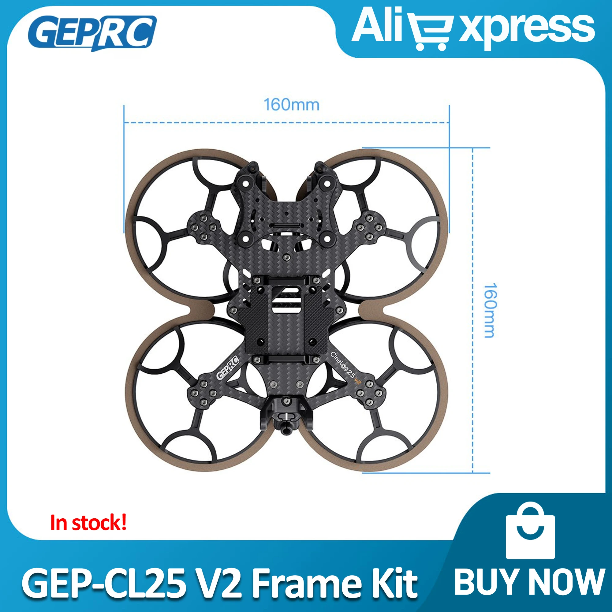 

GEPRC GEP-CL25 V2 Frame Kit Cinelog25 V2 FPV Drone Frame 2.5 Inch Accessory Base Quadcopter FPV Freestyle RC Racing Drone