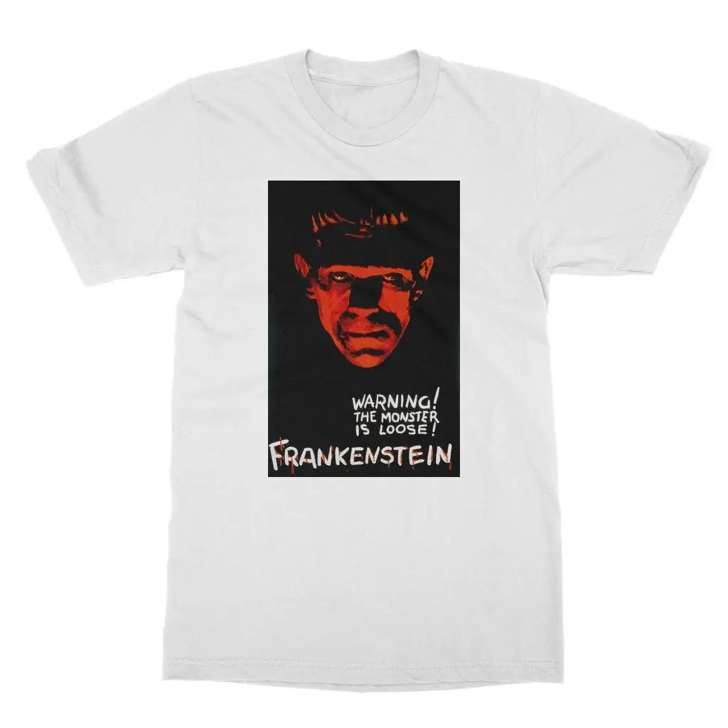 Frankenstein poster Classic Heavy Cotton Adult T Shirt Worldwide Shipping 5 Star Reviews