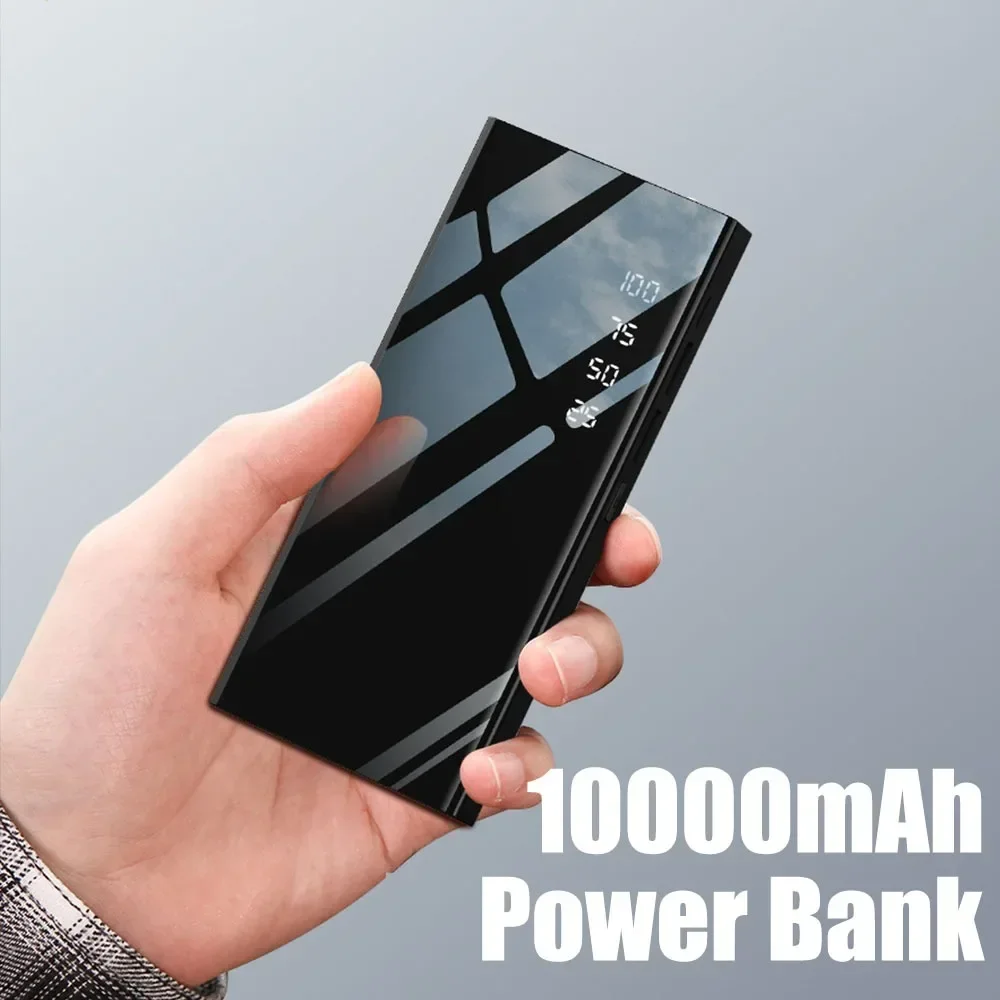 

Powerbank 10000 Mah Large-capacity Charging Treasure Mirror Digital Display Fast Charging Mobile Power Supply Portable Charger