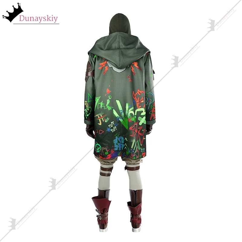 Arcane Ekko Costume Cosplay Il Ragazzo che Shattered Time Gioco Uniforme Gioco Maschera Scarpe Abiti Vestito di Carnevale di Halloween per Uomo