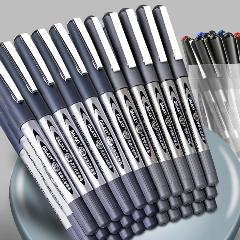 0.5mm Roller Pen Black/Red/blue Color ink Straight Liquid Rollerball Gel Pen for School Office Stationery Signature Pen Colored