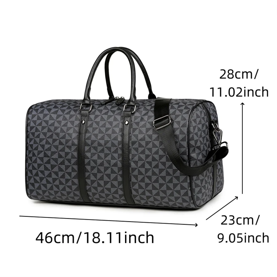 Large capacity checkered leather men's handbag travel bag bolsos de mujer large size luggage mochilas mujer Designer luxury bag