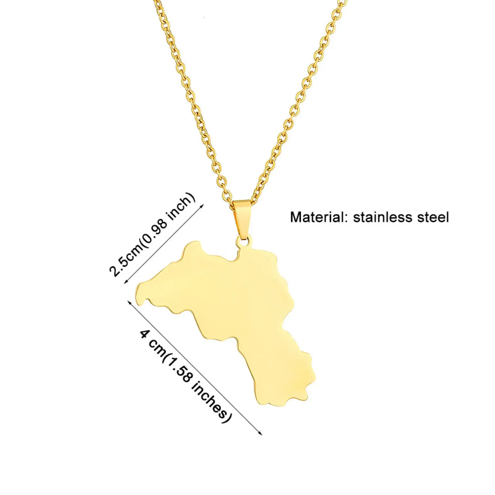 Kurdistan-Karten-Anhänger-Halskette aus Edelstahl, Ethnischer Patriotischer Schmuck, Geschenk für Männer und Frauen – Detail 5