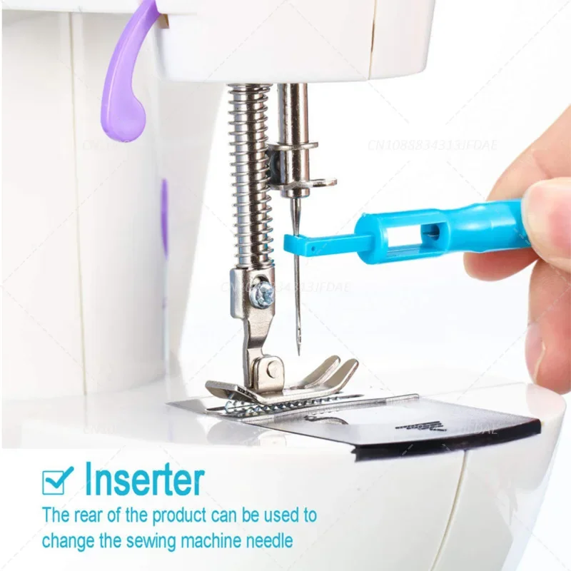 2pcs Automatic Threader Quick Sewing Threader Needle Changer Hold Sewing Machine Needle Inserter Threader Stitch Insertion Tool