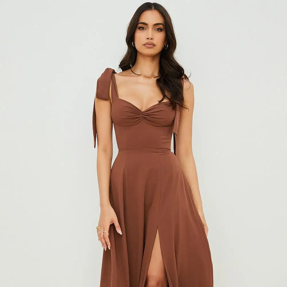 

Suspender French vacation backless sexy chiffon pendulum dress fashionable simple and versatile temperament luxury elegant vacat