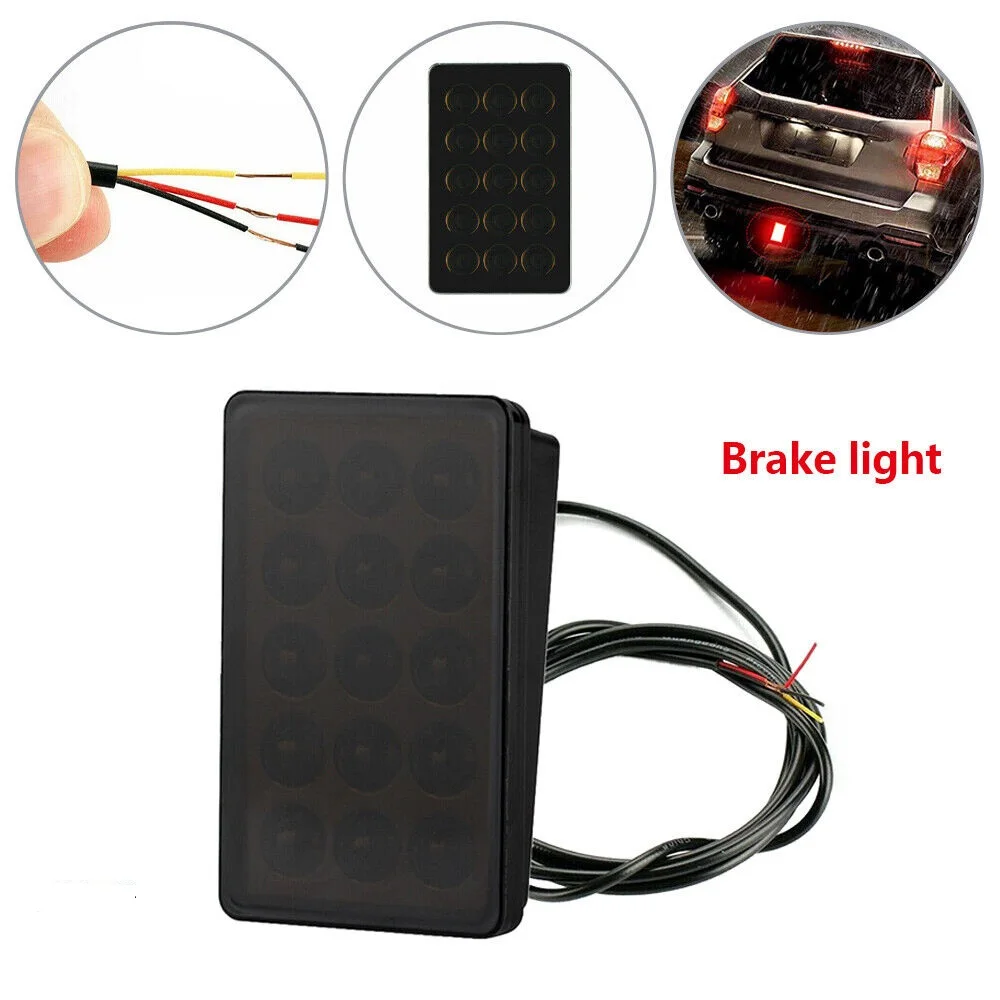 F1 Style 15 LED Rear 3rd Third Strobe Flashing Tail Brake Stop Light Universal Car Lights Signal Lamp Car Accessories