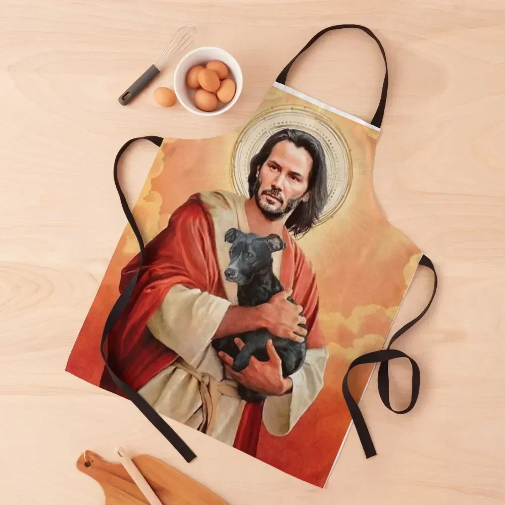 

Keanu Christ w/dog Apron Hairdressing Hairdresser Accessories Household Items Useful Apron