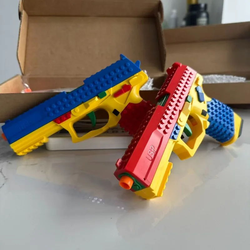 

Игровой набор DIY: Пистолет-конструктор с непрерывной стрельбой, выбросом гильз и откатом, для интерактивных игр на открытом воздухе, для мальчиков и взрослых