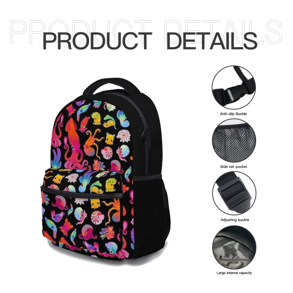 Cephalopod New Female Fashion girls High Capacity Waterproof College Backpack Trendy Girls Laptop School Bags 17inch ﻿ ﻿