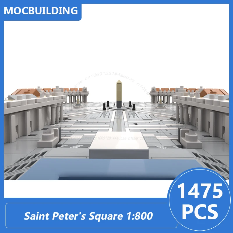 

Конструктор MOC: Площадь Святого Петра, масштаб 1:800, модель для сборки, коллекционная архитектурная игрушка, подарок, 1475 деталей