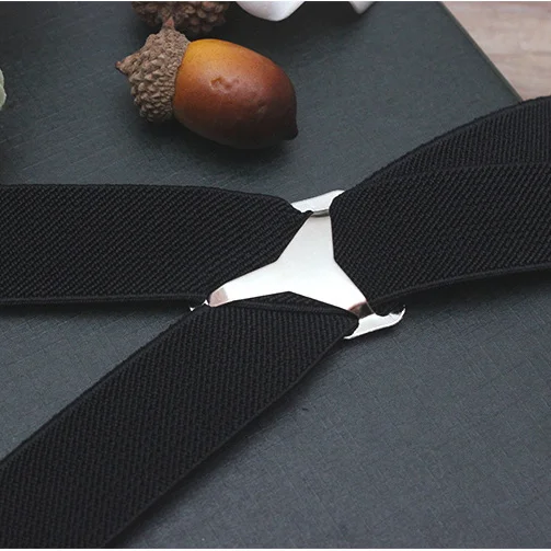 2.5cm Width Man's Suspenders Braces 4 Hook Suspenders Adult Suspensorio Tirantes Bretelles Motorcycle Suspenders Strap