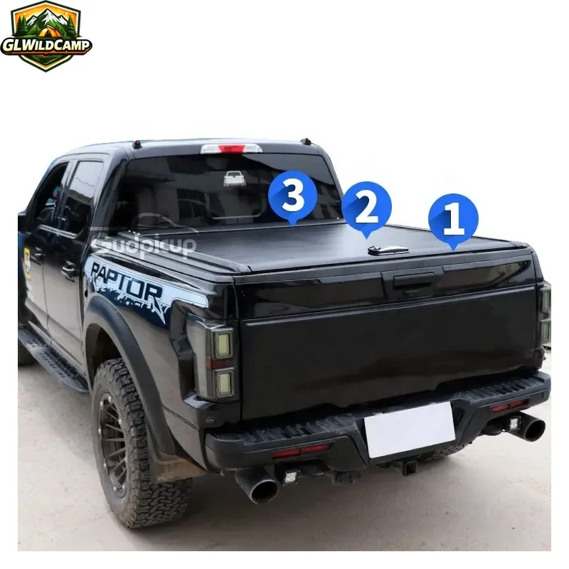 High Quality Pickup Retractable Truck Bed Covers Hard Aluminum F150 Tonneau Cover for Ford Ranger T6 T7 T8 Raptor Maverick