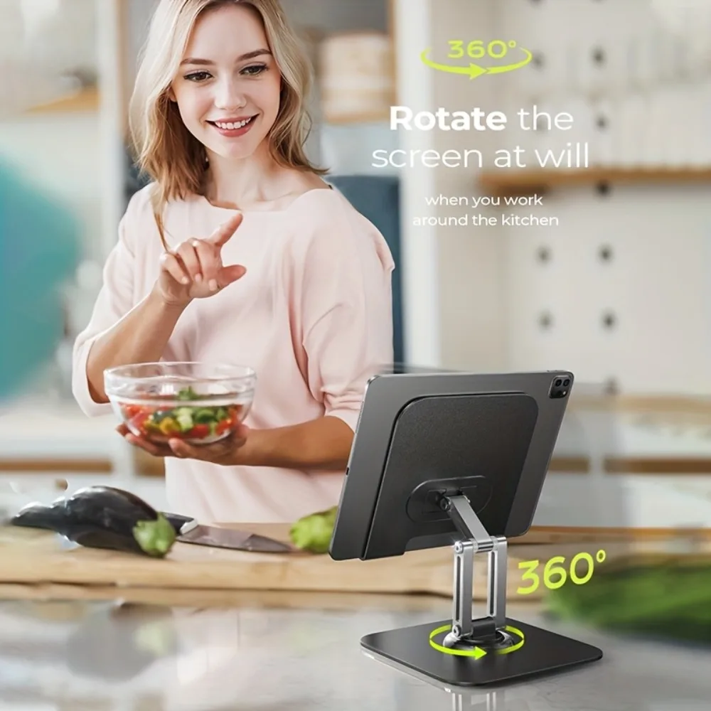 Adjustable Iron Tablet Stand 360° Swivel Foldable Design Uses for iPad Tablet Phone Viewing