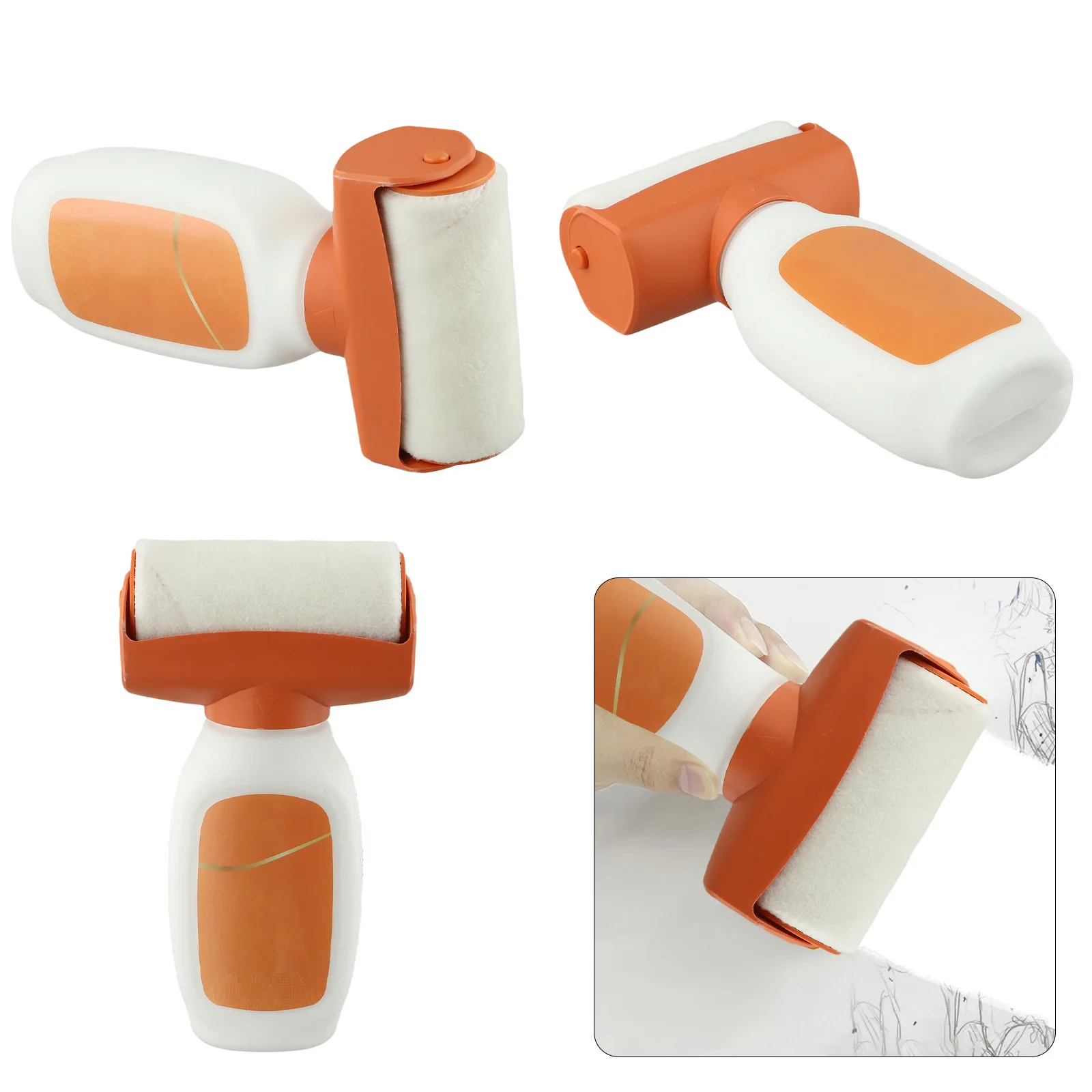 360 Degree Roller Paint Brush About 21cm*10.5cm 2-in-1 Roller Paint Easy Installation Paint Safe For Allergies