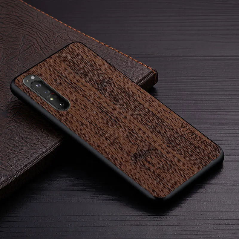 Case for Sony Xperia 1 5 10 ACE III II 2 5G funda bamboo wood pattern Leather  cover Luxury coque for Sony Xperia 5 III case