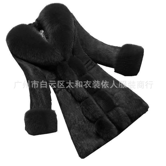 Fashionable Faux Fur Coat Ultra Warm Plush Fur Jacket Mid Length Oversized Overcoat Supersoft Fox Patterned Outerwear