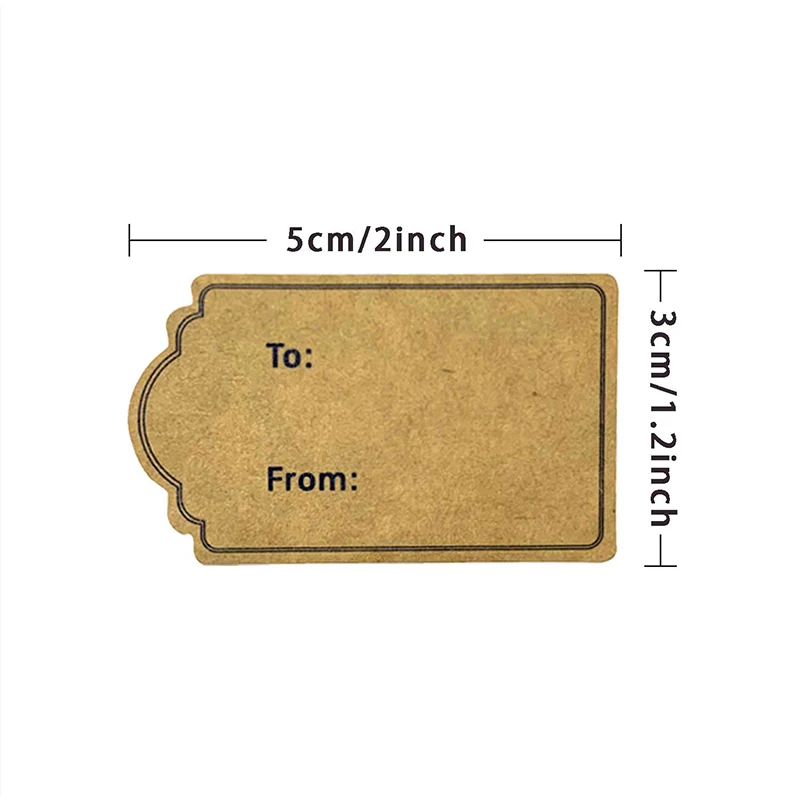 300Pcs 1.2*2in Kraft Decorative Gift Stickers Labels Holiday Birthday Decorative Stickers Handmade Decorative Stickers Gift Box Decorative Packaging Labels Party Decorative Stickers